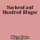 Nachruf auf Manfred Kluger