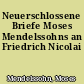 Neuerschlossene Briefe Moses Mendelssohns an Friedrich Nicolai