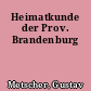 Heimatkunde der Prov. Brandenburg