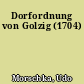 Dorfordnung von Golzig (1704)