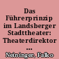 Das Führerprinzip im Landsberger Stadttheater: Theaterdirektor Schneiders unfreiwilliger Abgang 1936