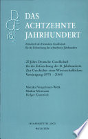 25 Jahre Deutsche Gesellschaft für die Erforschung des 18. Jahrhunderts : zur Geschichte einer Wissenschaftlichen Vereinigung (1975-2000)
