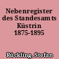 Nebenregister des Standesamts Küstrin 1875-1895
