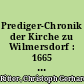 Prediger-Chronik der Kirche zu Wilmersdorf : 1665 - 1846