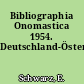 Bibliographia Onomastica 1954. Deutschland-Österreich