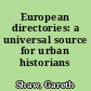 European directories: a universal source for urban historians