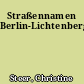 Straßennamen Berlin-Lichtenberg