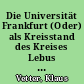 Die Universität Frankfurt (Oder) als Kreisstand des Kreises Lebus im 18. Jahrhundert